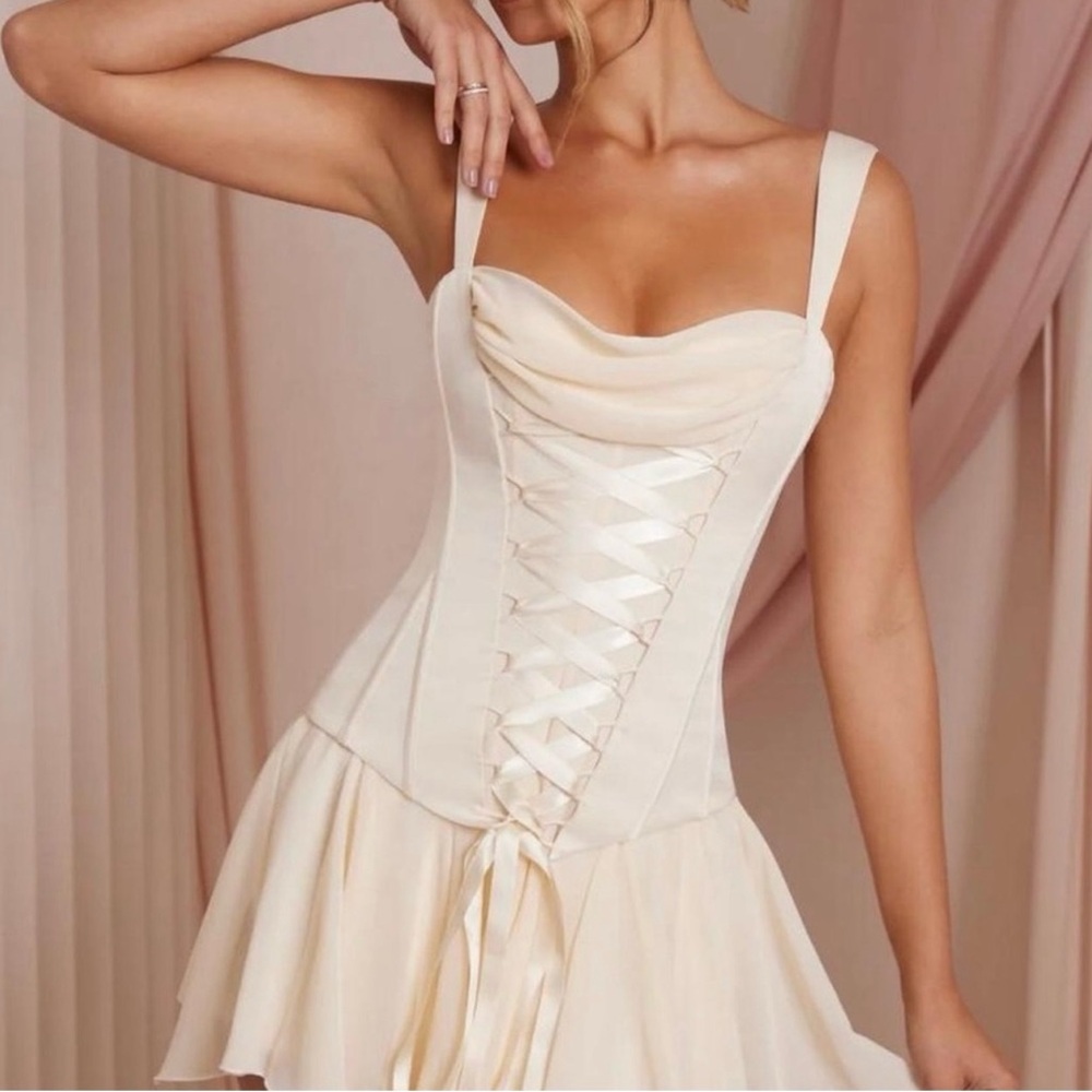 Oh Polly Cream Mini Dress